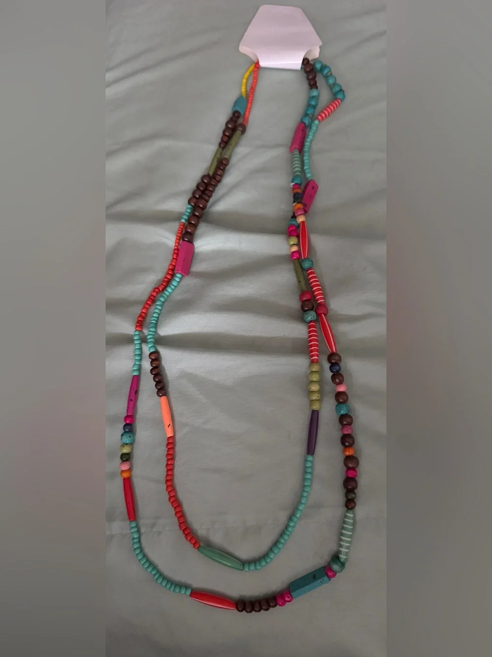 Multicolor Beaded Women's Necklace - Turquoise & Coral Style